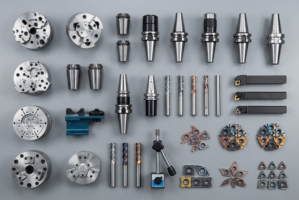 CNC tooling workholding and machining consumables for production use